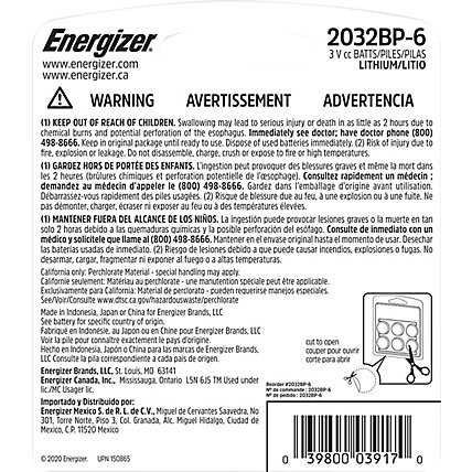 Energizer 2032 Coin Lithium Cell Battery 6ct - 6 CT - Image 4