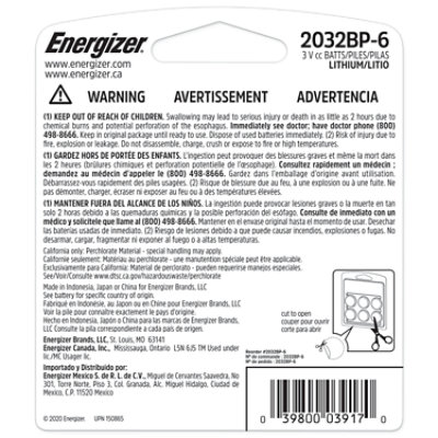 Energizer 2032 Coin Lithium Cell Battery 6ct - 6 CT - Image 5