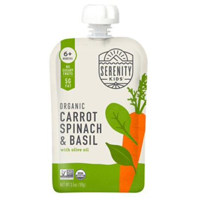 Serenity Kids Organic Carrots Spinach & Basil Pouch - 3.5 Oz - Image 2