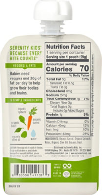 Serenity Kids Organic Carrots Spinach & Basil Pouch - 3.5 Oz - Image 6