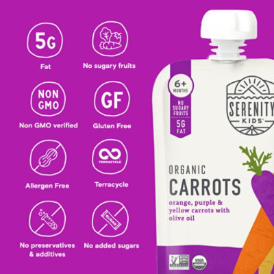 Serenity Kids Carrot Orange Purple & Yellow With Olive Oil Pouch - 3.5 Oz - Image 5