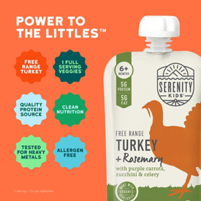 Serenity Kids Pouch Turkey With Carrots Zucchni - 3.5 OZ - Image 2