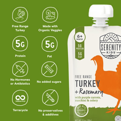 Serenity Kids Pouch Turkey With Carrots Zucchni - 3.5 OZ - Image 5