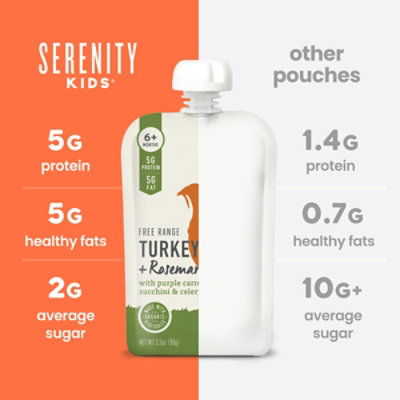 Serenity Kids Pouch Turkey With Carrots Zucchni - 3.5 OZ - Image 3