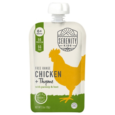 Serenity Kids Pouch Free Range Chicken Thyme - 3.5 OZ - Image 2