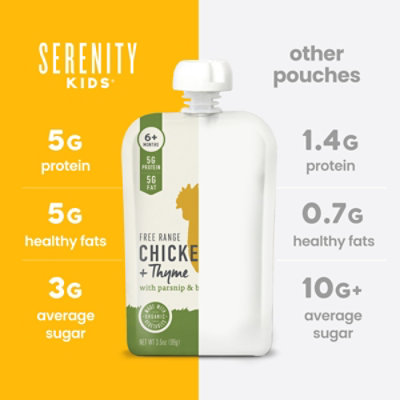 Serenity Kids Pouch Free Range Chicken Thyme - 3.5 OZ - Image 3