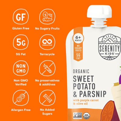 Serenity Kids Organic Sweet Potato Pouch - 3.5 OZ - Image 5