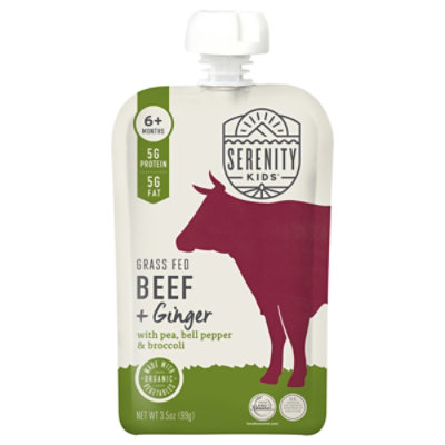 Serenity Kids Grass Fed Beef & Ginger Pouch - 3.5 OZ - Image 2