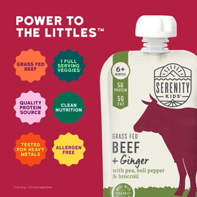 Serenity Kids Grass Fed Beef & Ginger Pouch - 3.5 OZ - Image 5