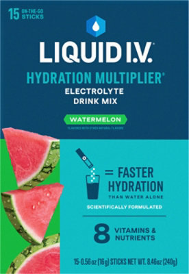 Liquid I.V. Hydration Multiplier Watermelon Electrolyte Powder Drink Mix - 15 Count - Image 2