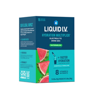 Liquid I.V. Hydration Multiplier Watermelon Electrolyte Powder Drink Mix - 15 Count - Image 3