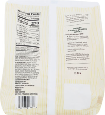 Woodstock Ravioli Spinach Cheese Organic - 20 OZ - Image 6