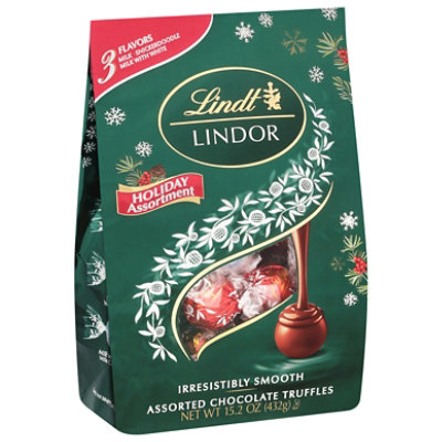 Lindt LINDOR Holiday Assortment Chocolate Candy Truffles Bag - 15.2 Oz - Image 1