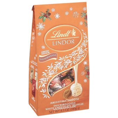 Lindt LINDOR Holiday Snickerdoodle White Chocolate Candy Truffles Bag - 8.5 Oz - Image 1