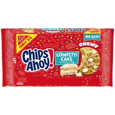 CHIPS AHOY! Chewy Confetti Cake Cookies with Rainbow Sprinkles Family Size - 14.38 Oz - Image 1