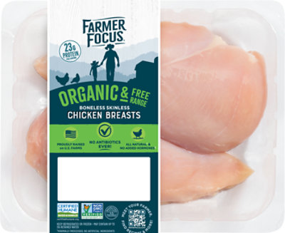 Farmer Focus Organic Chicken Breasts Boneless Skinless - 1 Lb - Image 1