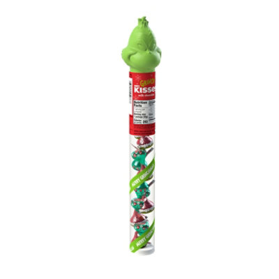 HERSHEY'S KISSES Grinch Milk Chocolate Christmas Candy Plastic Cane - 2.08 Oz - Image 1