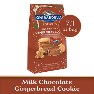Ghirardelli Milk Chocolate Gingerbread Cookie Squares Bag - 7.1 Oz - Image 1