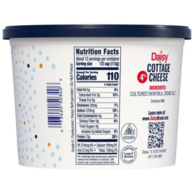 Daisy Brand 4% Small Curd Cottage Cheese - 48 Oz - Image 2