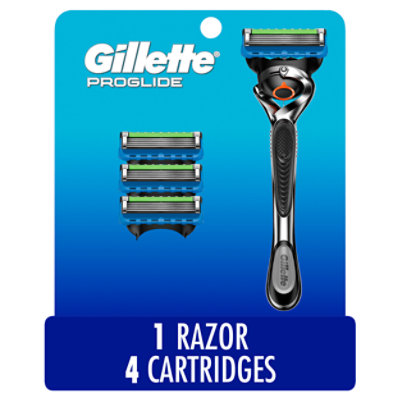 Gillette ProGlide Mens Razor Handle With 4 Blade Refills - Each - Image 1