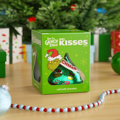 HERSHEY'S KISSES Grinch Solid Milk Chocolate Christmas Candy Gift Box - 1.45 Oz - Image 5