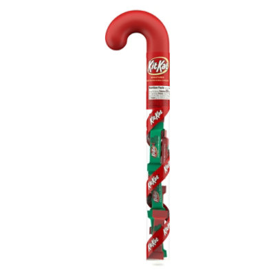 KIT KAT Miniatures Milk Chocolate Wafer Christmas Candy Plastic Cane - 1.8 Oz - Image 1