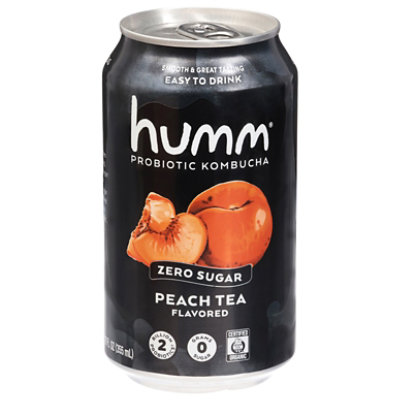 Humm Kombucha Peach Tea Zero Sugar - 12 FZ