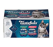 Blue Tasfefuls Spoonless Adult Pate Whitefish Tuna Salmon Wet Dog Food - 12 Count
