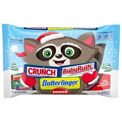 Assorted Butterfinger CRUNCH and Baby Ruth Minis Chocolate Holiday Candy Bars Bag - 9.5 Oz - Image 1