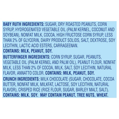 Assorted Butterfinger CRUNCH and Baby Ruth Minis Chocolate Holiday Candy Bars Bag - 9.5 Oz - Image 4