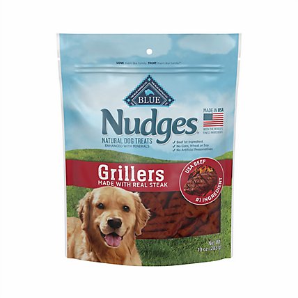 Blue Nudges Grillers Natural Steak Dog Treats Bag - 10 Oz - Image 1