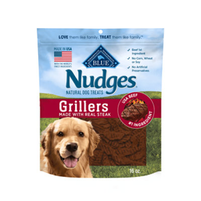 Blue Buffalo Nudges Grillers Natural Dog Treats Made in the USA with Real Steak - 16 Oz - Image 1