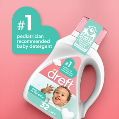 Dreft Stage 2 Active Baby Liquid Detergent - 65 Fl. Oz. - Image 4