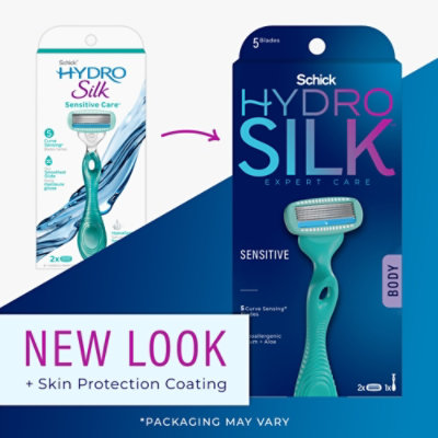 Schick Hydro Silk Sensitive Care Womens Razor Handle And Blade Refills Kit - Each - Image 3