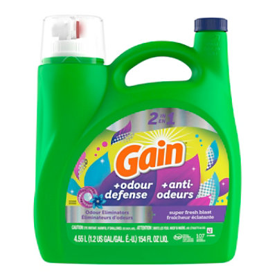 Gain Odor Defense 2 In 1 Super Fresh Blast Liquid Detergent - 154 Fl. Oz. - Image 2