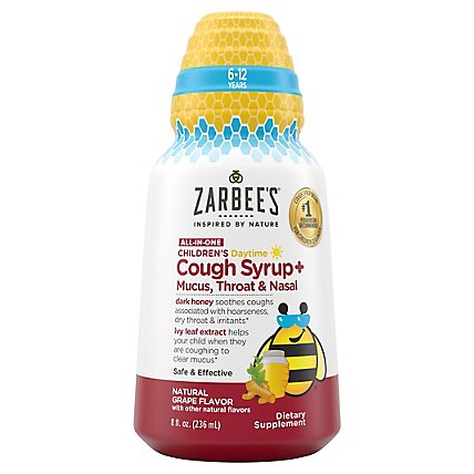 Zarbee's Naturals Grape Childrens All In One Cough Syrup - 8 Fl. Oz. - Image 3