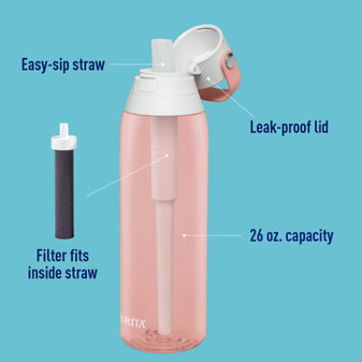 Brita Blush BPA Free Premium Water Bottle With Filter 26 Oz - Image 4