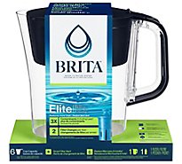 Brita Small 6 Cup Black BPA Free Denali Water Filter Pitcher With 1 Brita Elite Filter - 7 Count