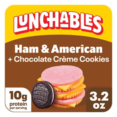 Lunchables Ham & American Cracker Stackers with Chocolate Creme Cookies Snack Kit