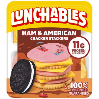 Lunchables Ham & American Cracker Stackers with Chocolate Creme Cookies Snack Kit - 3.2 Oz - Image 1