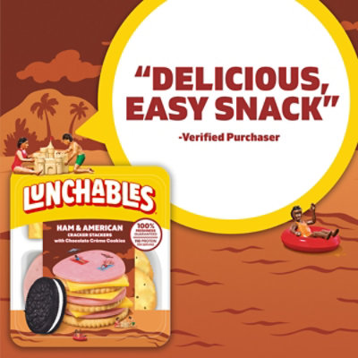 Lunchables Ham & American Cracker Stackers with Chocolate Creme Cookies Snack Kit - 3.2 Oz - Image 4