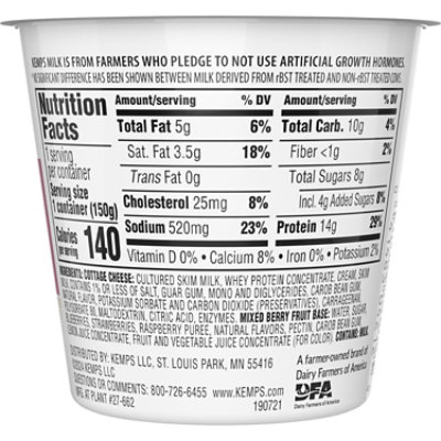 Kemps Mixed Berry Cottage Cheese - 5.3 Oz - Image 3