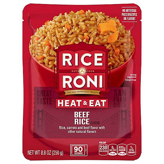 Rice-A-Roni Heat & Eat Beef Flavor Rice - 8.8 Oz