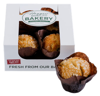 Haggen Blueberry Muffins - Made Right Here Always Fresh - 4 Count - Image 1