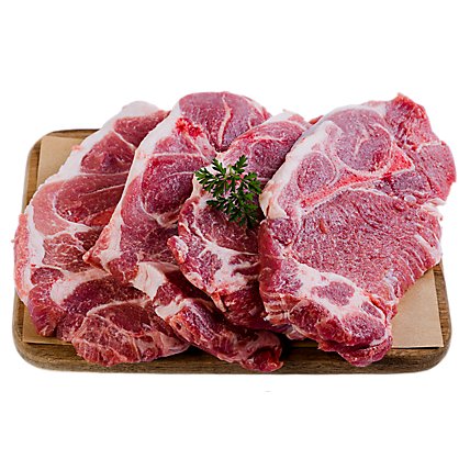 Haggen All Natural Raised in the USA VP Bone In Pork Shoulder Blade Steak - 4 Lb - Image 1