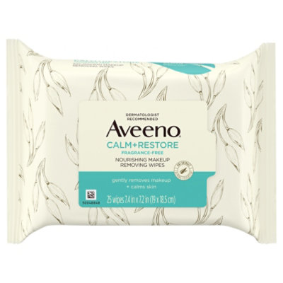 Aveeno Calm Plus Restore Nourishing Makeup Remover Face Wipes - 25 Count - Image 3