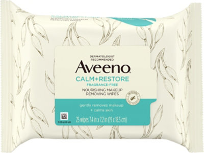 Aveeno Calm Plus Restore Nourishing Makeup Remover Face Wipes - 25 Count - Image 2