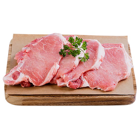 Haggen All Natural Raised in the USA Thin Cut Bone in Pork Loin Chops - 1 Lb