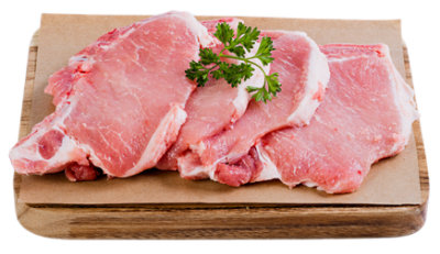 Haggen All Natural Raised in the USA Thin Cut Bone in Pork Loin Chops - 1 Lb - Image 1