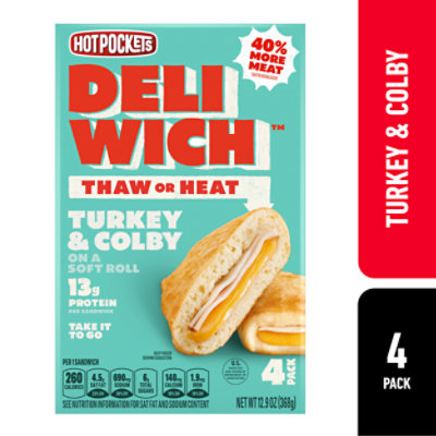Hot Pockets Deliwich Turkey and Colby Sandwiches Box - 12.9oz - Albertsons